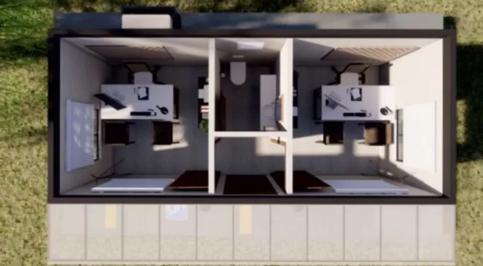 PVC Camlı Ofis: WC Donanımlı, Taşınabilir ve Aydınlık Çalışma Alanı