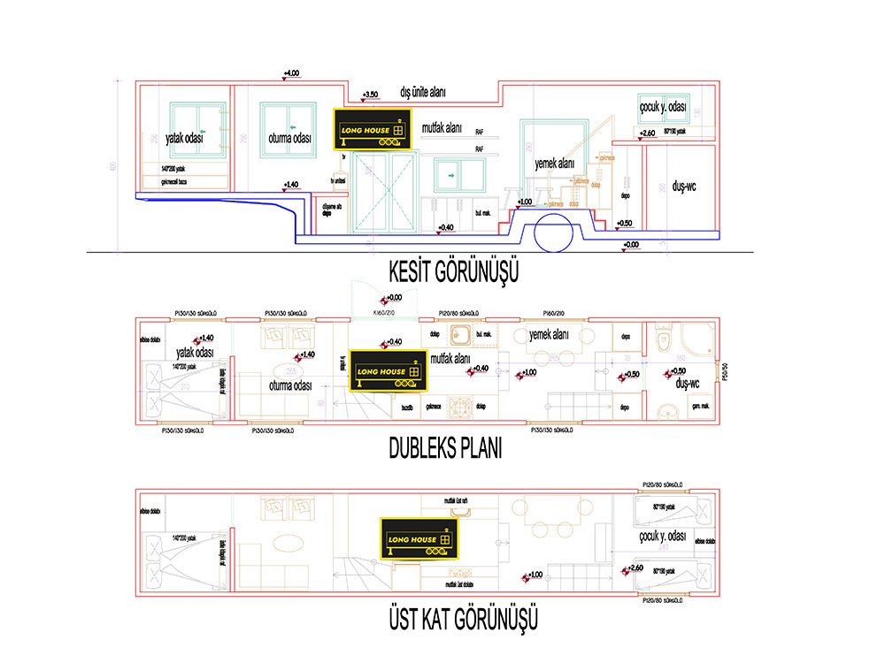 Long House Model 34: O4 Belgeli ve Geniş Tasarımlı Taşınabilir Mobil Ev